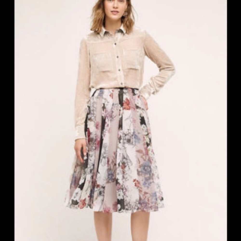 Anthropologie Varun Bahl Floral Skirt
